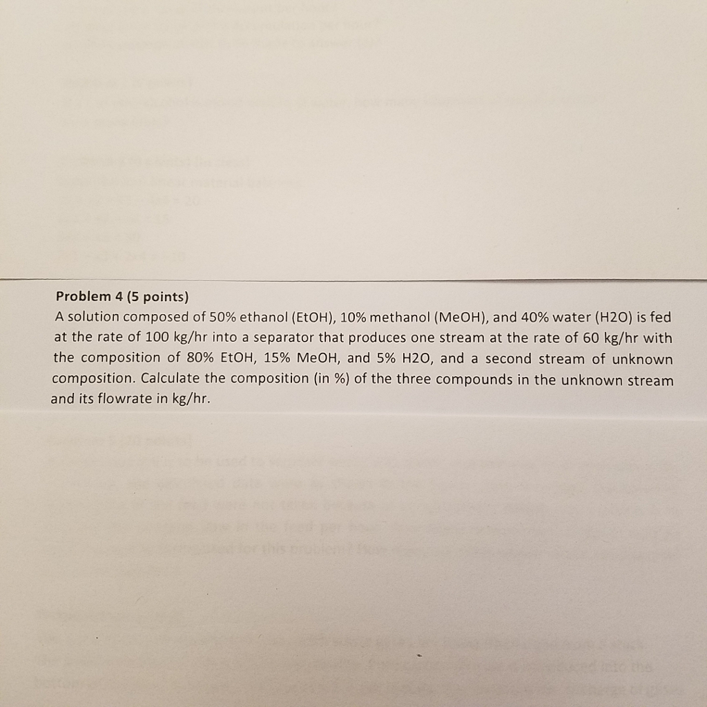 Solved Problem 4 (5 points) A solution composed of 50% | Chegg.com