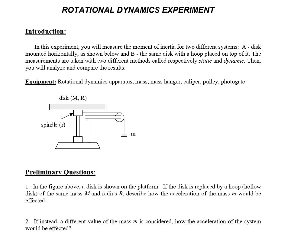 rotational dynamics experiment