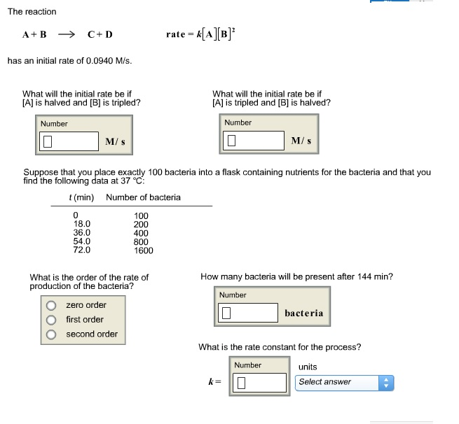 Solved The Reaction A + B Rightarrow C + D Rate = | Chegg.com