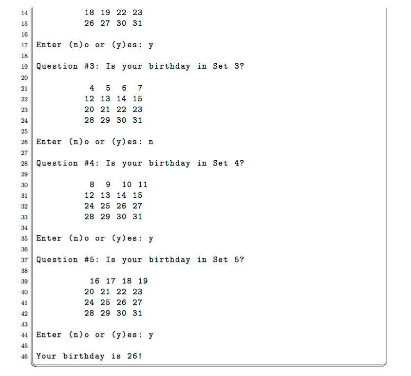 Solved 18 19 22 23 26 27 30 31 14 15 16 17 Enter (n)o or | Chegg.com