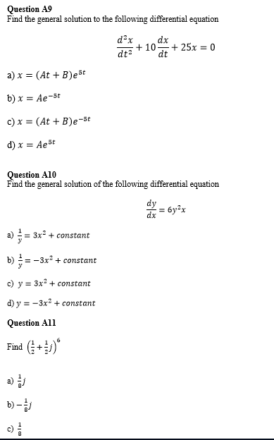 Solved Find the general solution to the following | Chegg.com