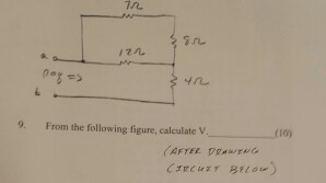 Solved From the following figure, calculate V | Chegg.com