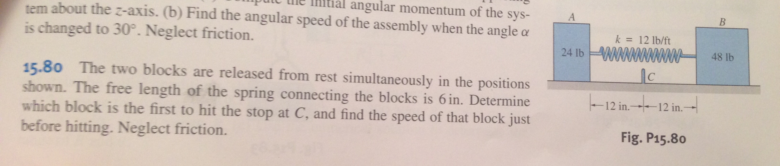 Solved 15.80 The two blocks are released from rest | Chegg.com