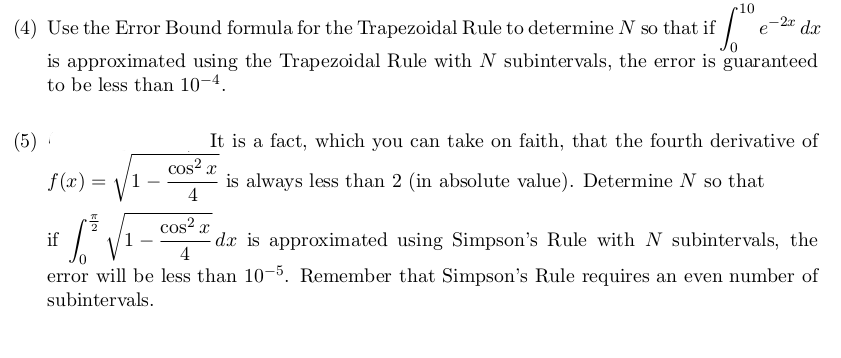 Solved Use the Error Bound formula for the Trapezoidal Rule | Chegg.com