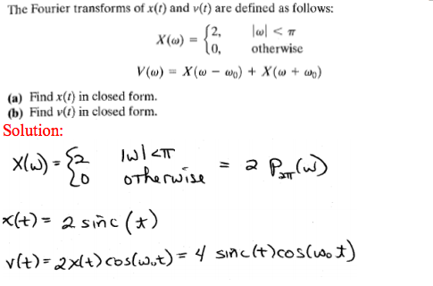 Solved The Fourier transforms of x r and v r are defined Chegg