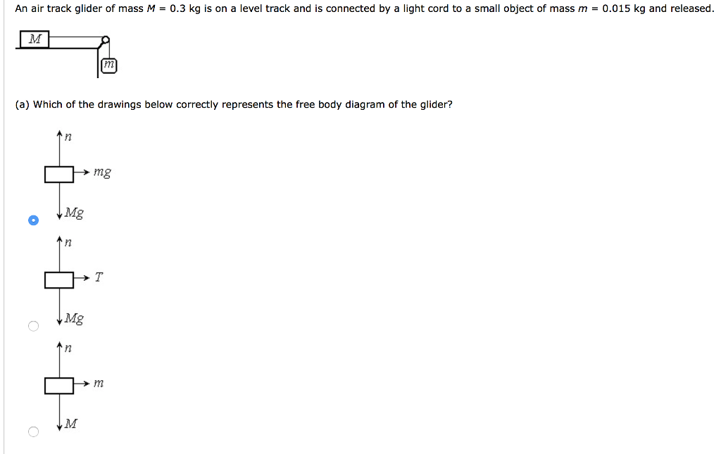 Solved An Air Track Glider Of Mass M 03 Kg Is On A Level 5527