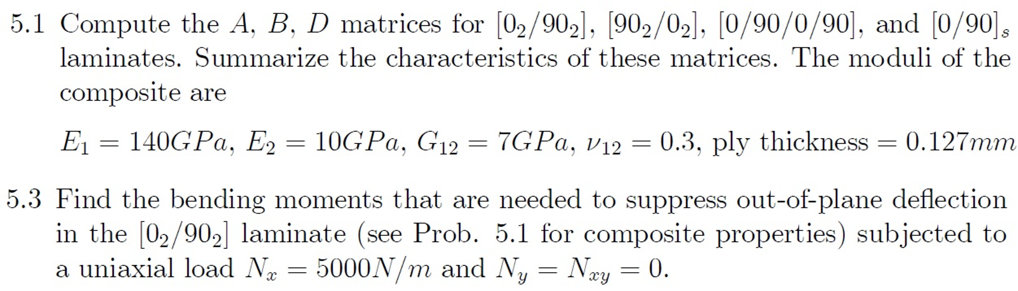 Compute the A, B, D matrices for [0_2/90_2],