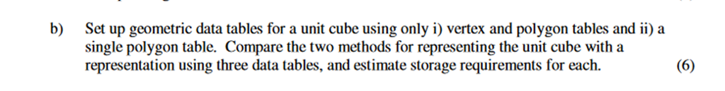 Solved Set up geometric data tables for a unit cube using | Chegg.com
