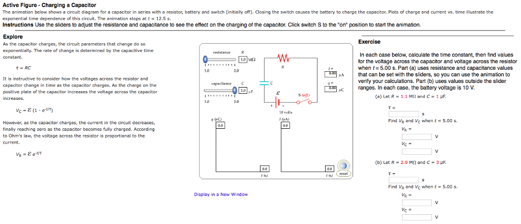 Solved Active Figure Charging a Capacitor The animation | Chegg.com