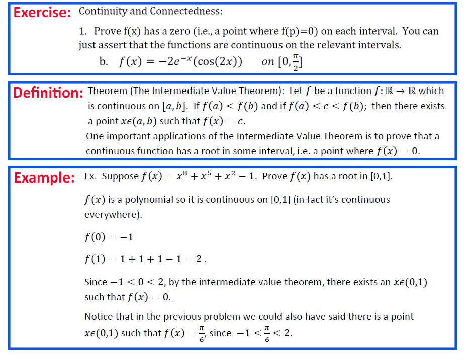 Solved Exercise Continuity And Connectedness Prove F X Chegg Com