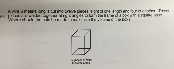 Solved A wire 6 meters long is cut into twelve pieces, eight | Chegg.com