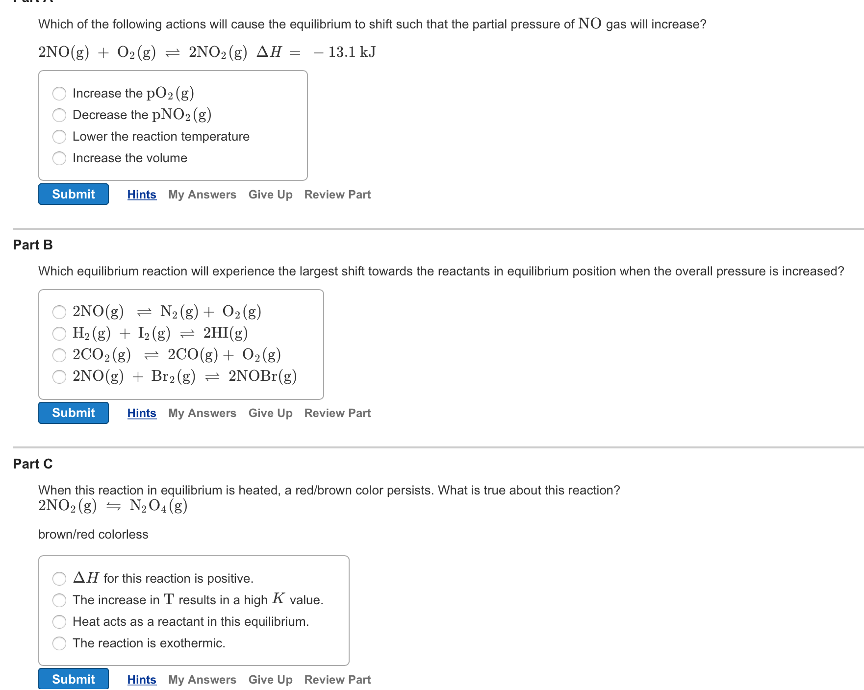 Solved Which of the following actions will cause the | Chegg.com
