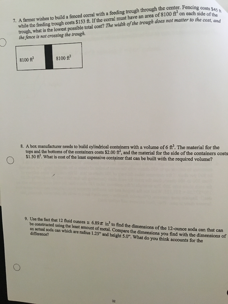 Solved costs 45 while the feeding trough costs 153 ft.