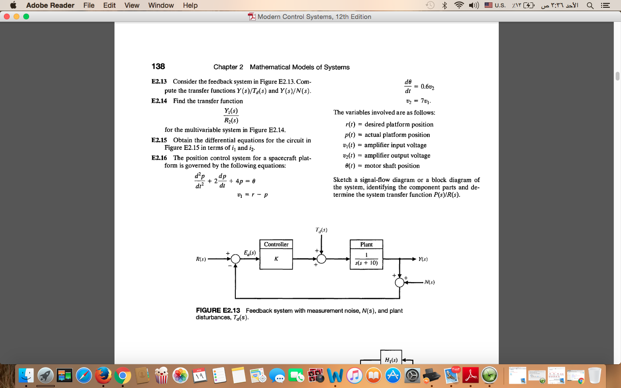 Solved Consider the feedback system in Figure E2.13. Compute | Chegg.com