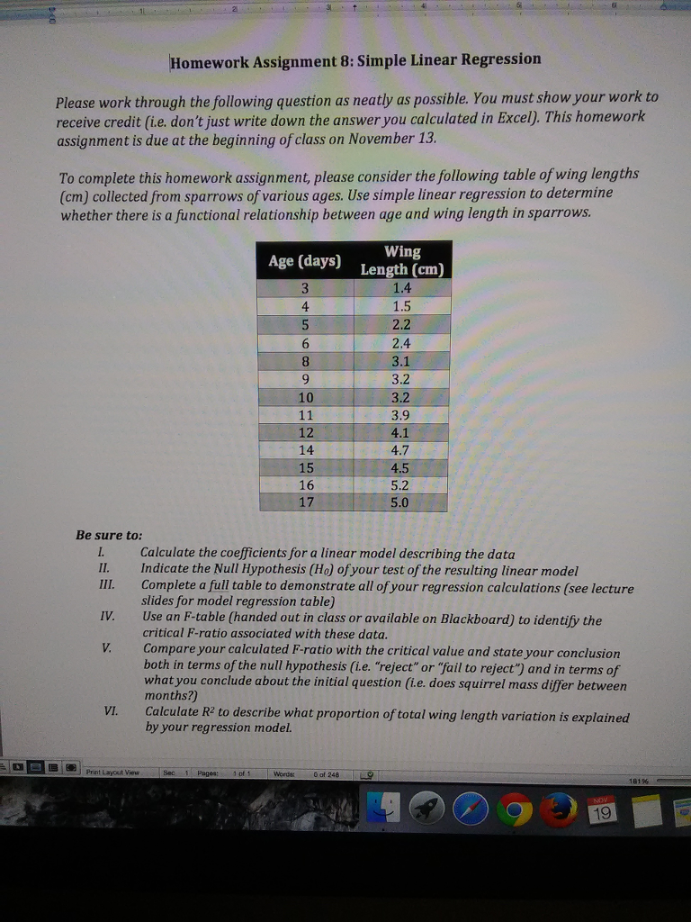 linear regression homework answers