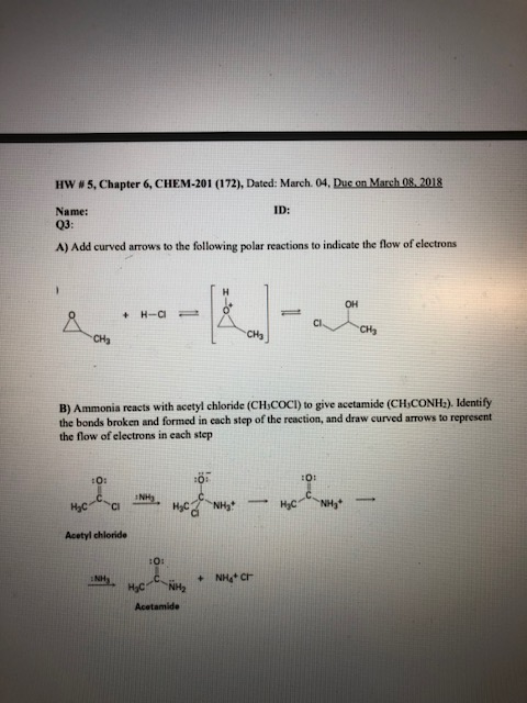 Solved Hw # 5, Chapter 6, CHEM-201 (172). Dated: March. 04, | Chegg.com