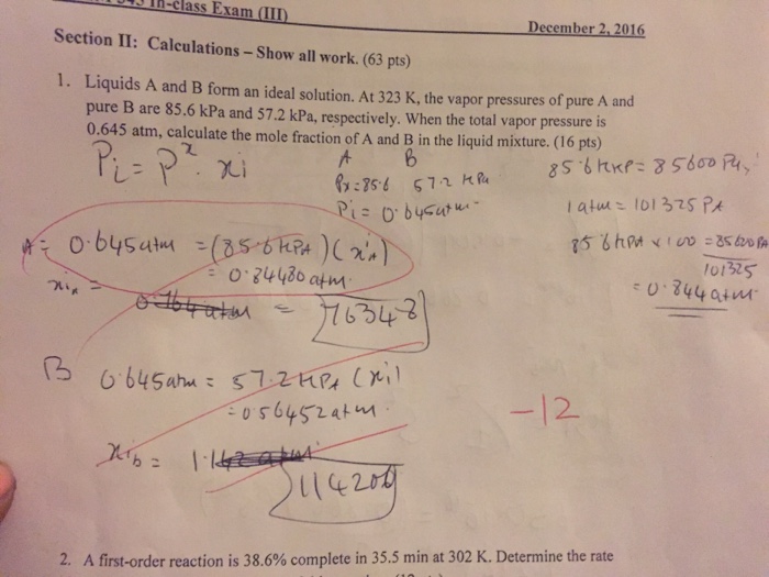 Solved Liquids A And B Form An Ideal Solution. At 323 K, The | Chegg.com