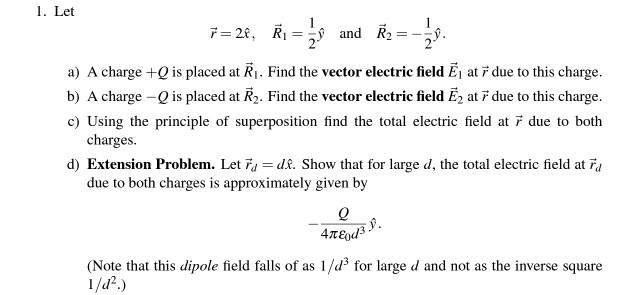 Solved 1. Let r=28、 R1=19 and R2=--j) a) A charge +Q is | Chegg.com