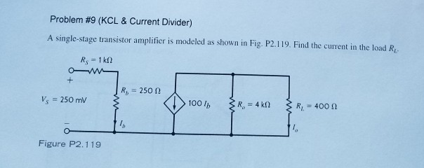 Solved A single-stage transistor amplifier is modeled as | Chegg.com