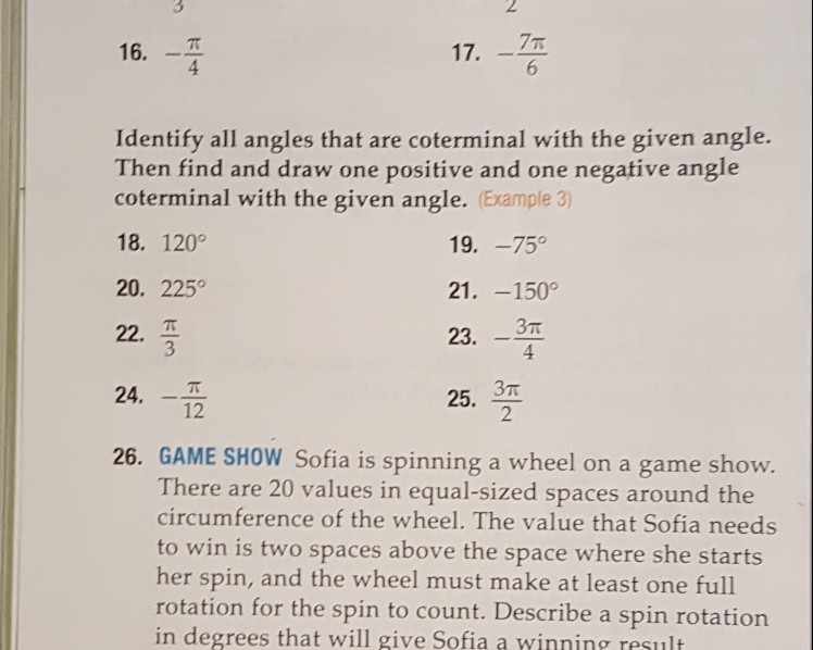 Solved 2 Identify all angles that are coterminal with the | Chegg.com