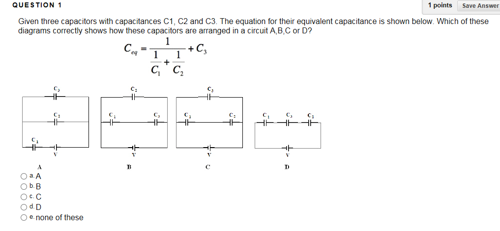 given three capacitors c1 given three capacitors c1