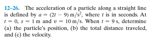 solved-12-26-the-acceleration-of-a-particle-along-a-chegg