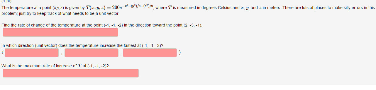 Solved The temperature at a point (x,y,z) is given by T(x, | Chegg.com