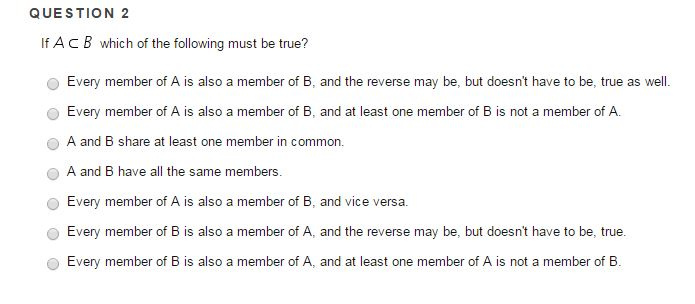 Solved If A B Which Of The Following Must Be True? Every | Chegg.com