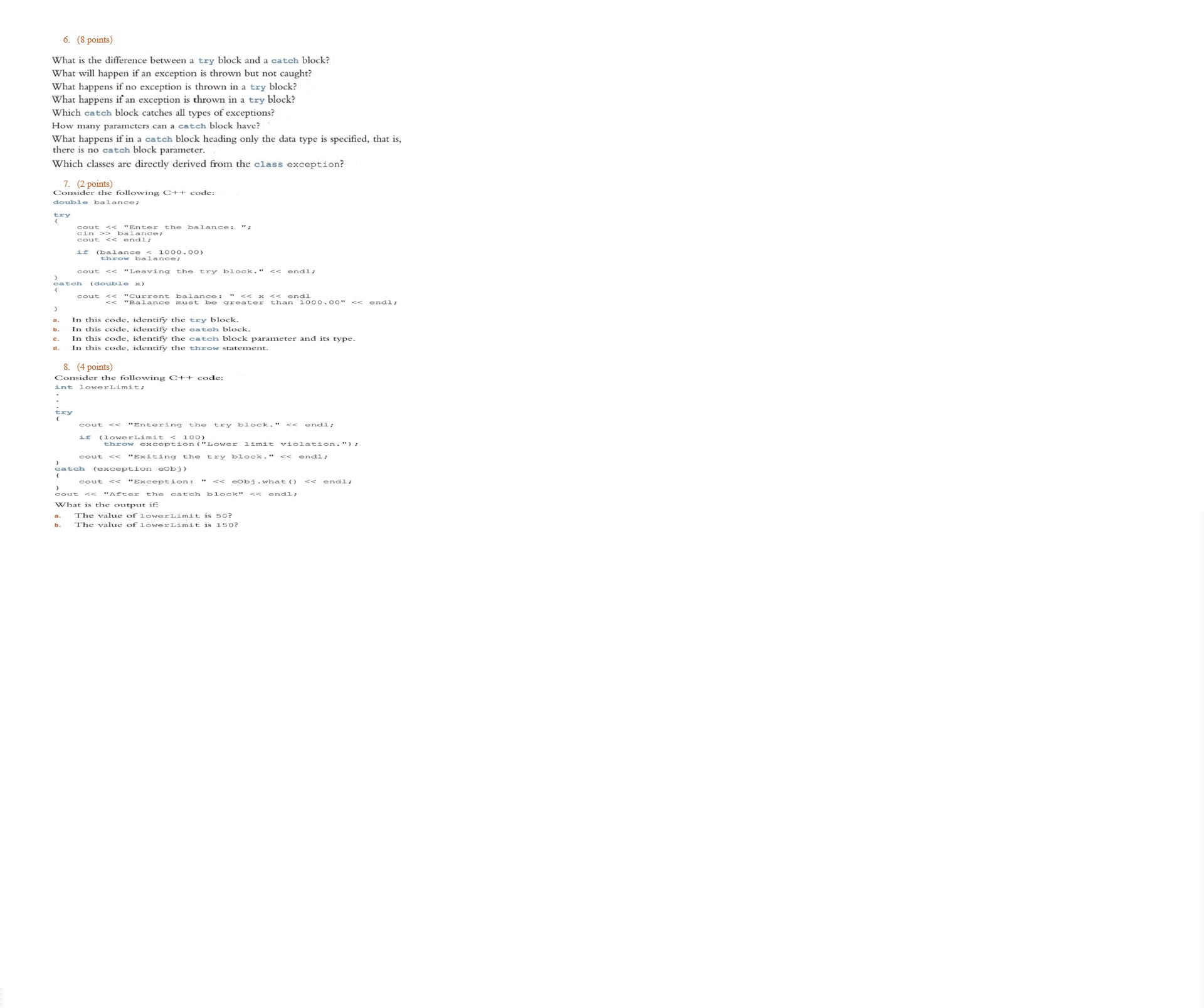 What is the difference between a try block and a