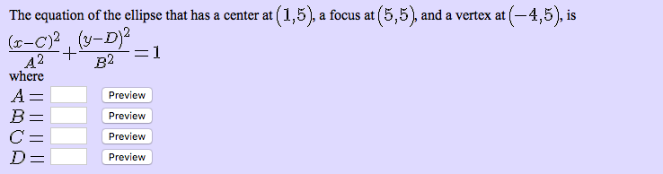 Solved The equation of the ellipse that has a center at | Chegg.com