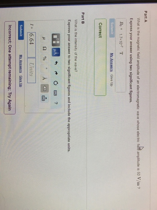 Solved What is the field amplitude of an