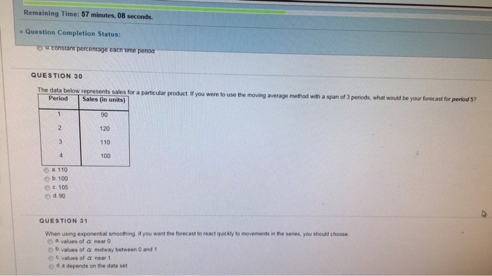 Solved Remaining Time: 57 minutes, 08 seconds. Question | Chegg.com