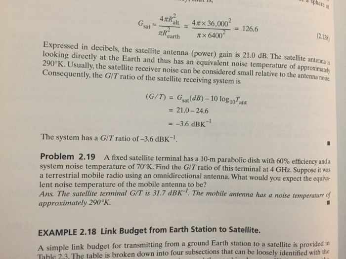 Solved Expressed in decibels, the satellite antenna (power)