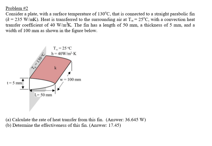 Solved Consider a plate, with a surface temperature of | Chegg.com