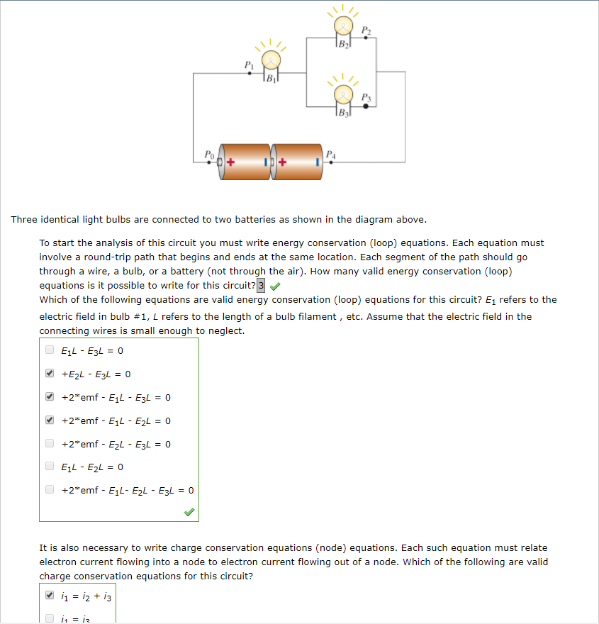Solved P2 Pi Po Three identical light bulbs are connected to | Chegg.com