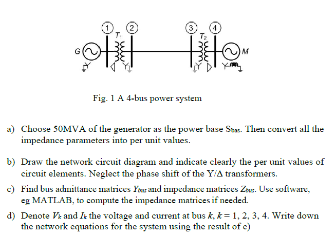 Solved Consider The 4 Bus Power System Shown In Fig 1 The Chegg Solved Consider The 4 Bus Power System Shown In Fig 1 The Chegg