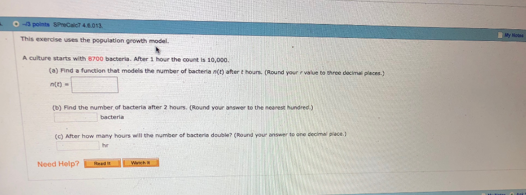 Solved O 3 Points SPreCalc7 4 6 013 My Notes This Exercise Chegg