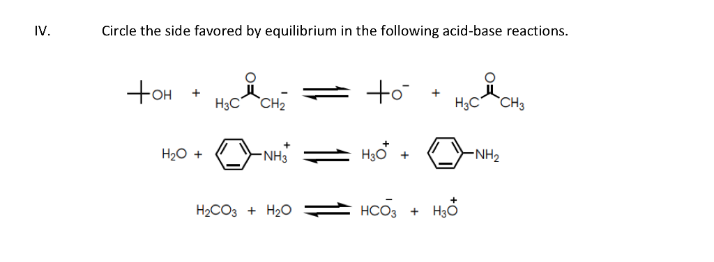 Solved Circle the side favored by equilibrium in the | Chegg.com