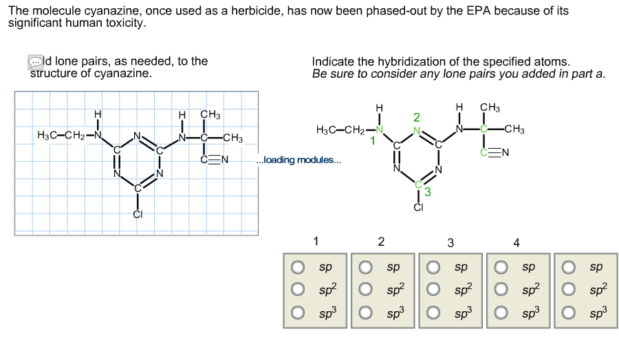 Solved The molecule cyanazine, once used as a herbicide, has
