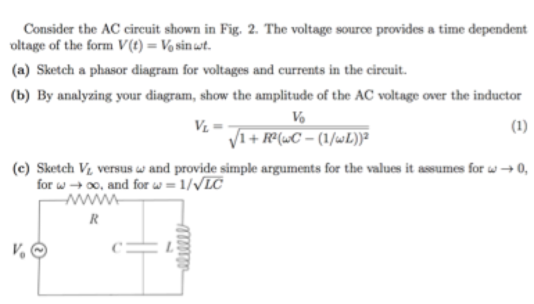 Solved Consider The Ac Circuit Shown In Figure 7 Draw