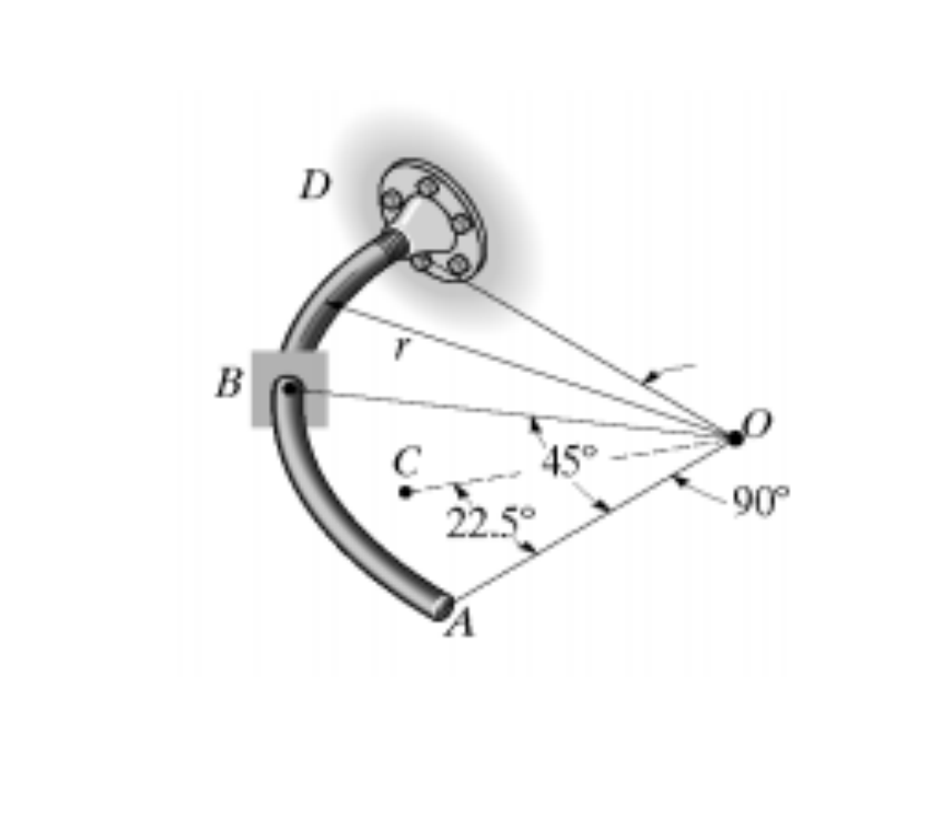 Solved A curved rod AD lies on a horizontal plane. The | Chegg.com