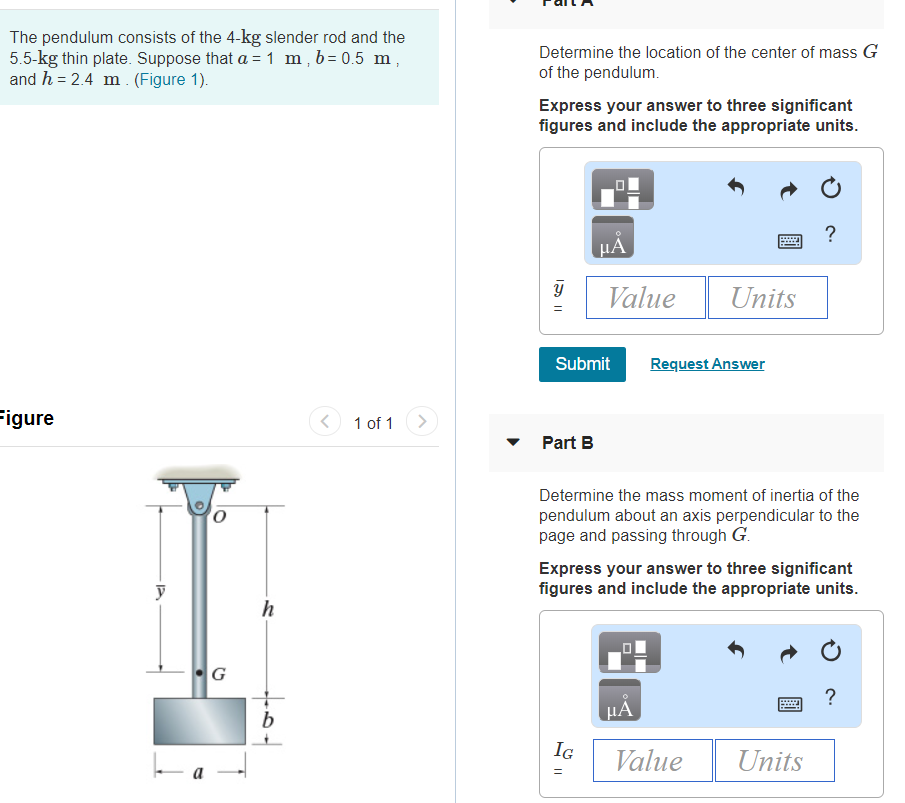 Solved The Pendulum Consists Of The 4-kg Slender Rod And The | Chegg.com