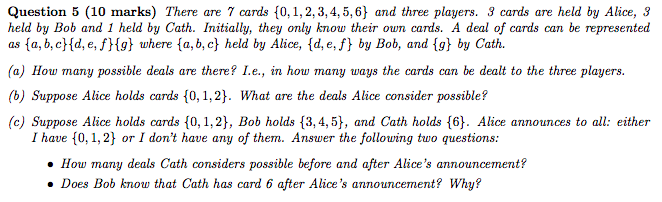 Solved Question 5 (10 marks) There are 7 cards 0, | Chegg.com