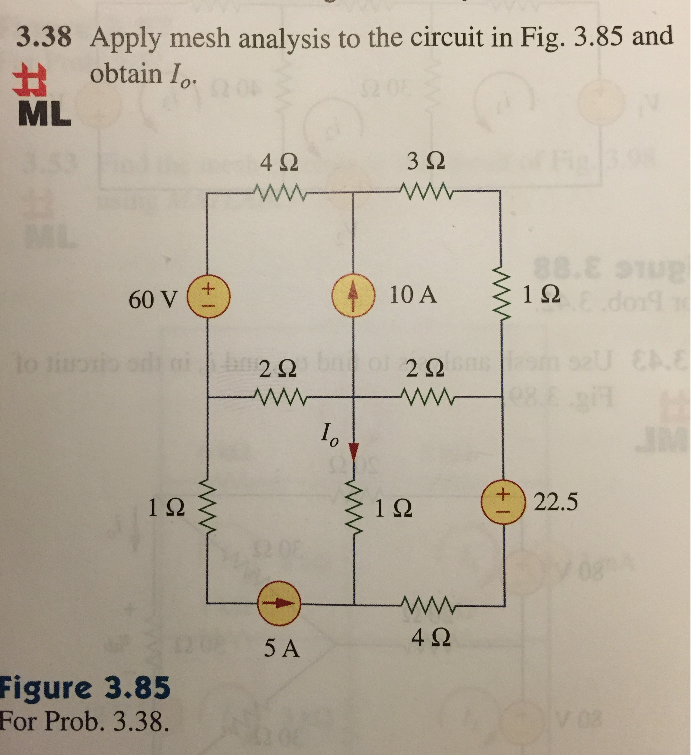 Solved Find Current I0 On The Following Circuit Using Mesh | Chegg.com