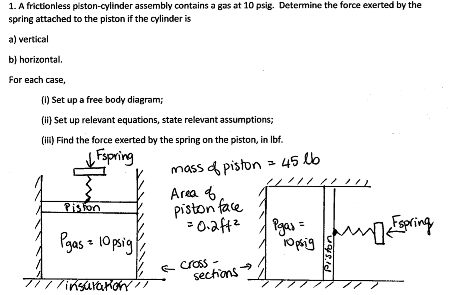 Solved A Frictionless Piston-cylinder Assembly Contains A | Chegg.com