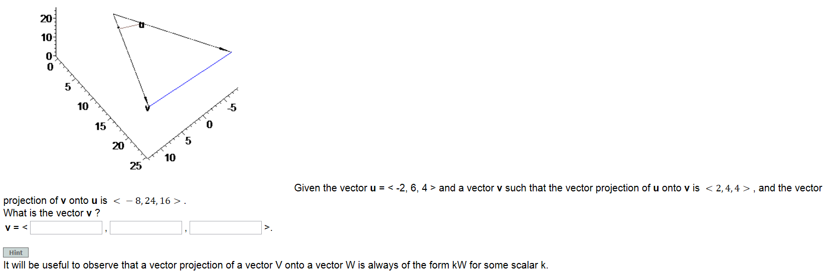 Solved Given the vector u = and a vector v such | Chegg.com