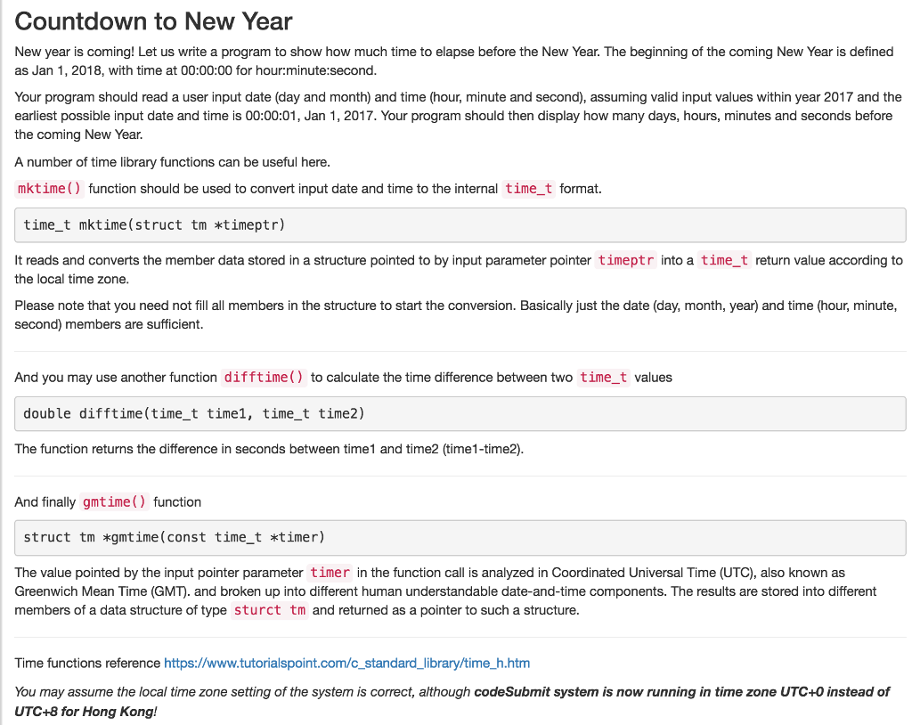 Solved Countdown to New Year New year is coming! Let us | Chegg.com