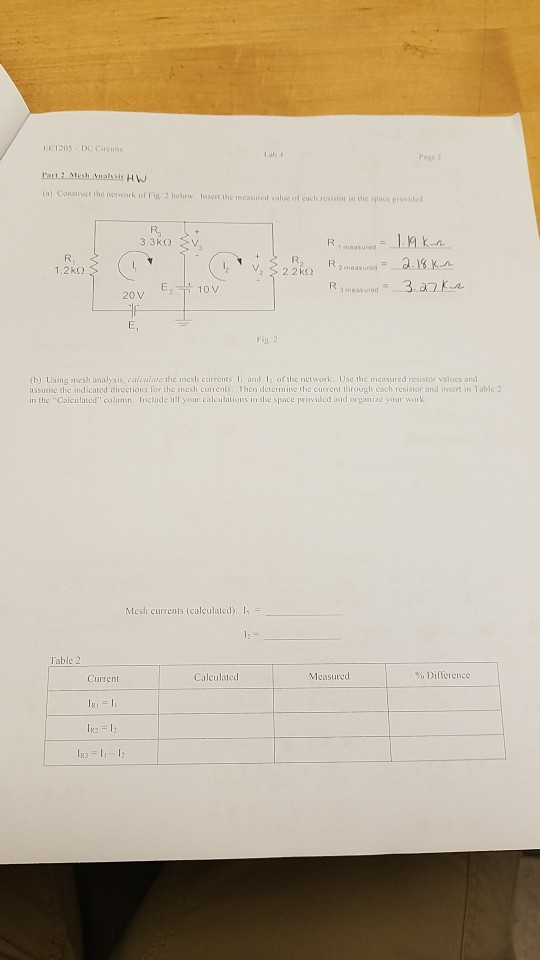 Solved Pags a Construst The Network Of Fig 2 Below Insert Chegg