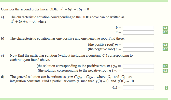 Solved Consider The Second Order Linear ODE: Y" - 6y' - 16y | Chegg.com