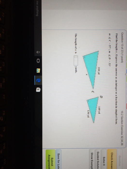 Solved Find the length x. Express the answer as an integer | Chegg.com